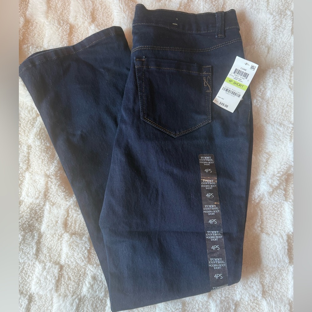 Style & Co. Women's Modern Boot Cut Jeans - Dark Blue; Size 4P Short